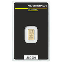 Золотой слиток 1 ГРАММ ARGOR-HERAEUS