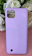 Silicone Case Full for Realme C11 2021 Lilac. Противоударный, матовый. Сиреневый Soft touch покрытие микрофибр