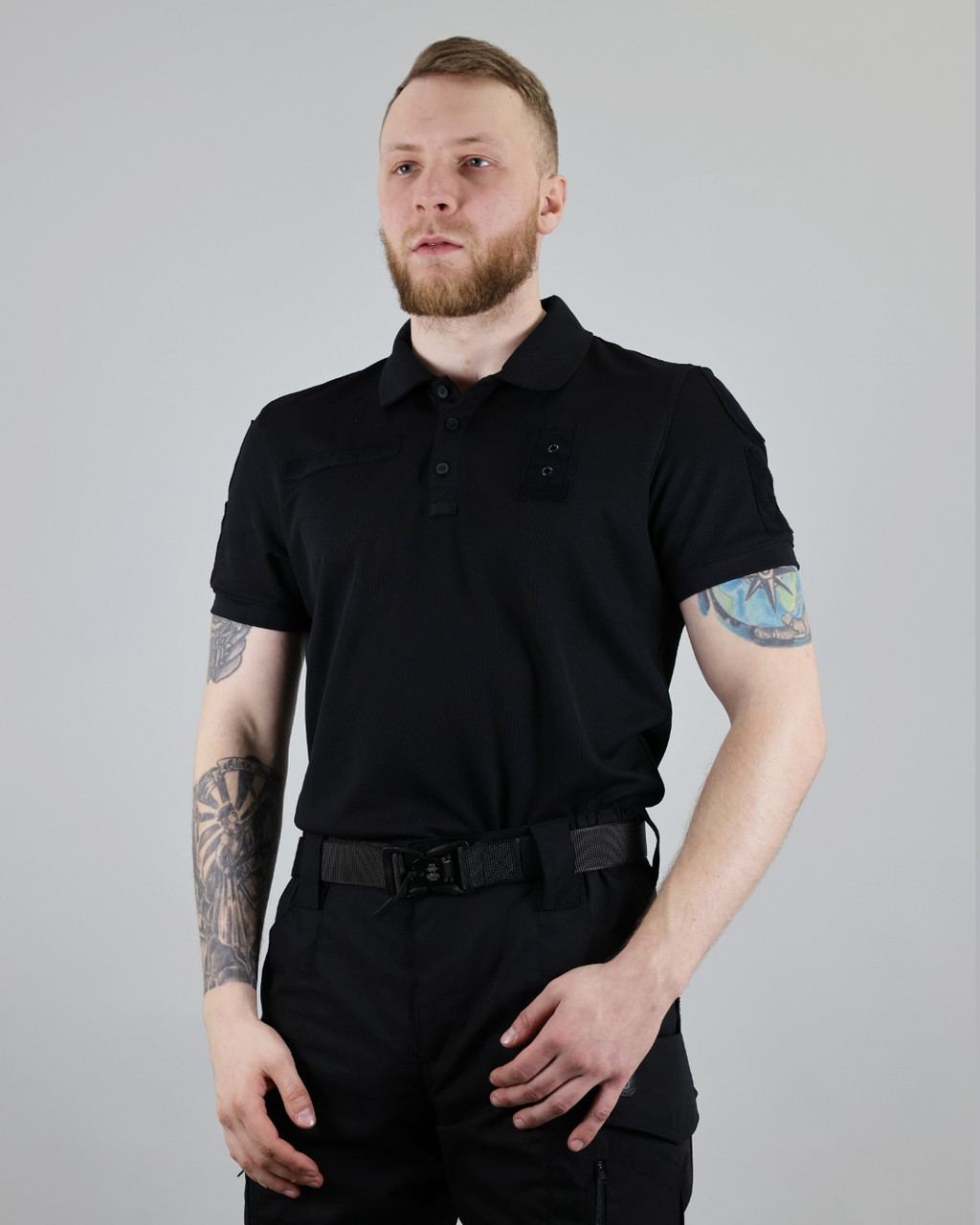 Футболка поло тактична Cool-Pass ULTIMATUM "Поліція" Чорні розміри XS-4XL