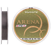 Шнур Favorite Arena PE 4x 100m (silver gray) #0.3/0.09mm 6.5lb/3kg