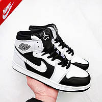 Зимові чоловічі кросівки Nike Air Air Jordan 1 Retro біло/чорні Im_1890