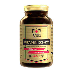Вітаміни та мінерали Immune Labs Vitamin D3+K2, 120 капсул