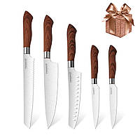 Набор ножей на подставке Akion Набор острых ножей MAX FIRST Premium Набор кухонных ножей TLK