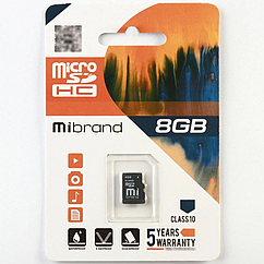 DR Карта Пам'яті Mibrand MicroSDHC 8gb 10 Class Колір Чорний
