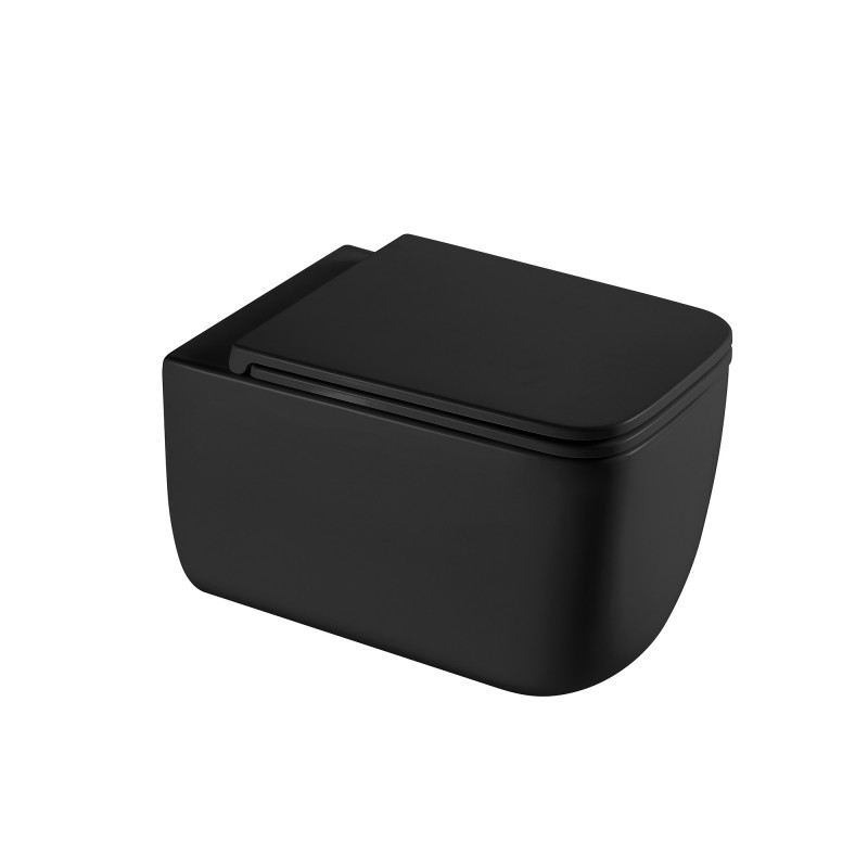 Унітаз Qtap Gemini QT2533076EUQMB безобідковий із сидінням Soft-close