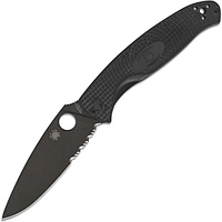 Ніж Spyderco Resilience Black Blade FRN, полусеррейтор