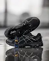 Женские стильные легкие качественные кроссовки Asics Gel Kahana 8 сетка , демисезонные черные