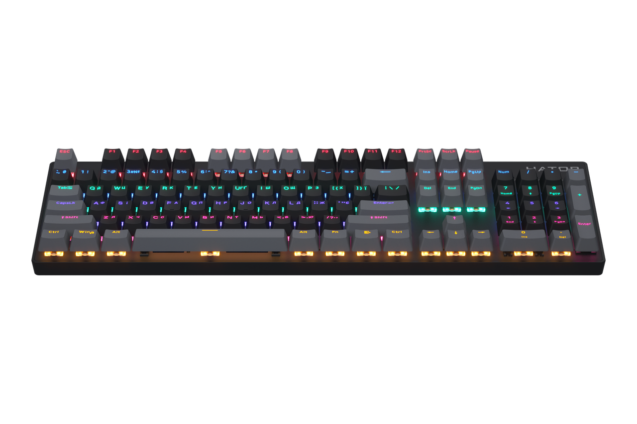 Клавіатура ігрова провідна USB HATOR Starfall Rainbow Origin Blue (HTK-609-BBG) механіка з підсв. чорна#