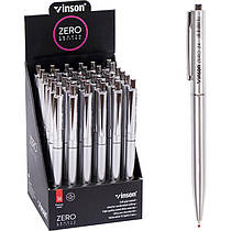 Ручка масляна автоматична 0,7 мм синя Vinson ZERO срібло Z4