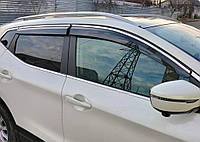 Tuning Ветровики с хромом (4 шт, Sunplex Chrome) для Nissan Qashqai 2014-2021 гг