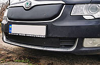 Tuning Зимняя накладка на решетку (Верхняя, 2008-2013) Матовая для Skoda Superb