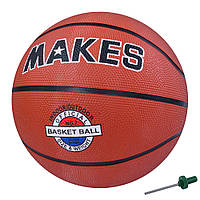 М'яч баскетбольний розмір7, гума, 580-600г, 12 панелей, 1колір, сітка, в п/е /30/ MS3934-1 ish