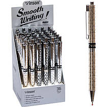 Ручка олійна автоматична 0,7 мм синя Vinson металевий корпус 7031