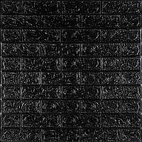 3D панель самоклеющаяся кирпич Черный 700x770x5мм (019-5) SW-00000151
