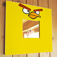 Зеркало декоративное детскую с рисунком "Angry Birds" прикольный подарок украшение в детскую комнату, спальню