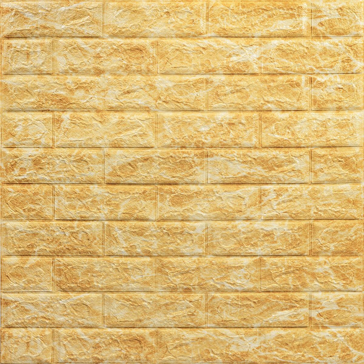 Декоративна 3D панель самоклейка під цеглу DEEP Yellow (068) SW-00000168, фото 1