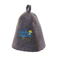 Банная шапка Luxyart Слава Украине Серый (LA-259) SM, код: 1101654