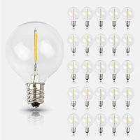 Лампочки для гирлянды Newhouse Lighting 25 шт. в упаковке светодиодные G40 E12 и C7. 1,5-дюймовые лампочки