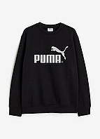 Свитшот мужской весна осень Puma (Пума) черный | Кофта мужская демисезонная двунитка Толстовка ТОП качества