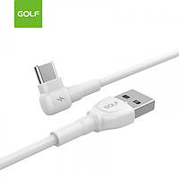 Кабель для зарядки GOLF GC-70 USB Type-C 1м Г-образный 3A Белый Im_99