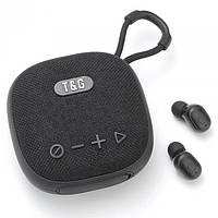 Портативная Bluetooth колонка с наушниками TG813, с функцией speakerphone, радио Черная Im_470