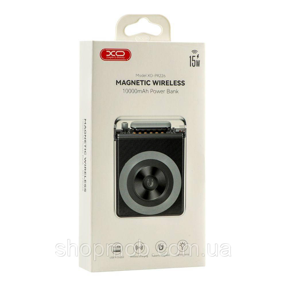 SM  SM Power Bank XO PR226 Mini Transparent Magnetic Absorption 15W 10000mAh Цвет Черный