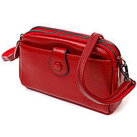 Яркая сумка-клатч в стильном дизайне из натуральной кожи 22125 Vintage Красная sl