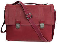 Кожаный женский портфель через плечо красная сумка Denwer P Шкіряний жіночий портфель через плече сумка