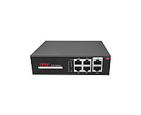 4х портовий PoE Full Gigabit комутатор ONV-H3064P, 4xPoe1000Мбіт + 2х1000 Мбіт, IEEE802.3af/at, загальна