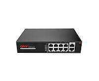 8мі портовий PoE Full Gigabit комутатор ONV-H3108P, 8xPoe1000Мбіт + 2х1000 Мбіт, IEEE802.3af/at, загальна