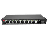 8мі портовий PoE Full Gigabit комутатор ONV-POE33108PFG, 8xPoe1000Мбіт + 1х1000 Мбіт + 1xSFP 1000Мбіт, до