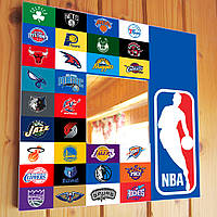 Декоративное зеркало баскетбол NBA команды для фанатов НБА подарок любителю спорта для спальни, гостиной, клуб