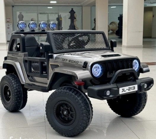 Дитячий електромобіль на акумуляторі двомісний Джип Jeep M 5780 з пультом р/у для дітей 3-8 років Сірий