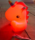 Дитячий бездротовий силіконовий нічник Єдиноріг, фото 3