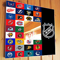 Декоративное зеркало хоккей NHL команды для фанатов НХЛ подарок любителю спорта для спальни, гостиной, клуба