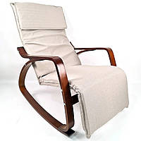 Кресло качалка с подставкой для ног Avko ARC003 Walnut Beige А7728-18