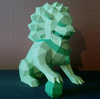 PaperKhan Конструктор из картона лев страж оригами papercraft 3D фигура развивающий набор антистресс