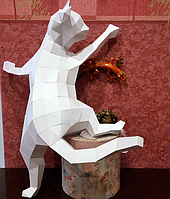 PaperKhan Конструктор із картону кіт кішка котик пазл орігамі papercraft 3D фігура полігональна набір подарок сувенір антистрес