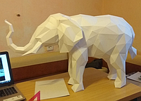 PaperKhan Конструктор із картону слон мамонт пазл орігамі papercraft 3D фігура полігональна набір подарок сувенір антистрес