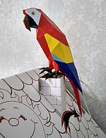 PaperKhan конструктор з картону 3D фігура папуга птах пташка Паперкрафт Papercraft подарунковий набір для творчості іграшка