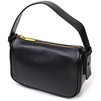 Кожаная сумка на плечо кросс-боди из натуральной кожи Vintage Черная Denwer P Шкіряна сумка на плече крос-боді