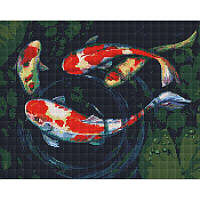Алмазная мозаика "Игривые рыбки" ©nata_li_karlova Идейка AMO7518 40х50 см Denwer P Алмазна