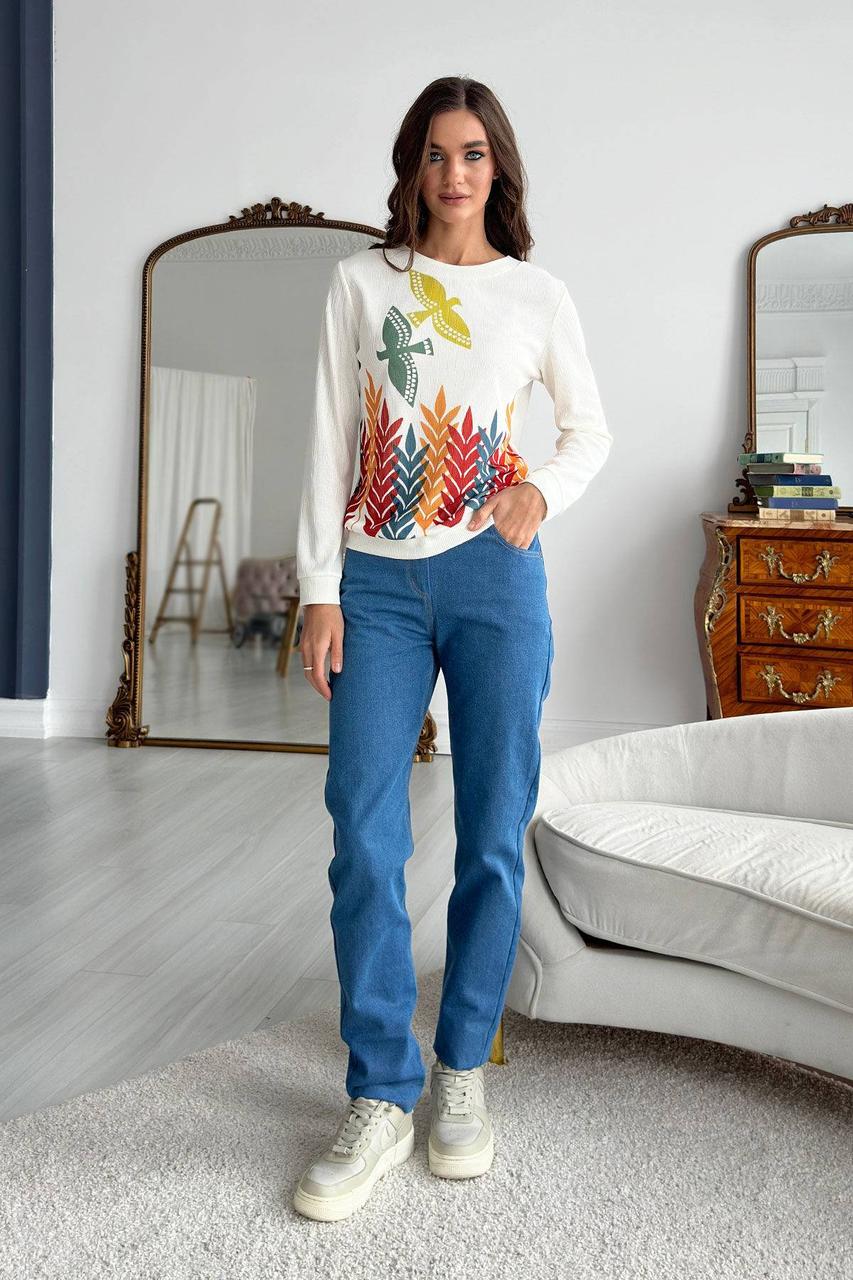 Жіночий світшот з фактурного трикотажу 44-50 розміри, фото 1