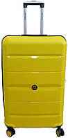 Большой чемодан на колесах из полипропилена 93L My Polo, Турция желтый Denwer P Велика валіза на колесах із