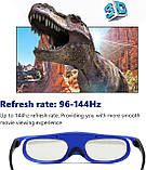 3D-окуляри Wowlela універсальні DLP Active Shutter 96-144 Гц для Optoma BenQ Acer Viewsonic XGIMI Projector 3DTV, фото 6