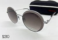 Стильные женские солнцезащитные очки Optelli мерцающие кругляшки