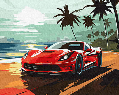 Картина за номерами 40×50 см. Поїздка узбережжям ©art_selena_ua Ідейка КНО2786