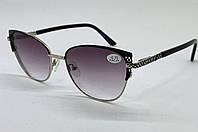 Тонированные женские очки для зрения тонировка фиолет линзы с градиентом металлическая оправа дужки флекс