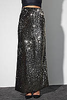 Длинная бархатная юбка с пайетками - черный цвет, M (есть размеры) sl