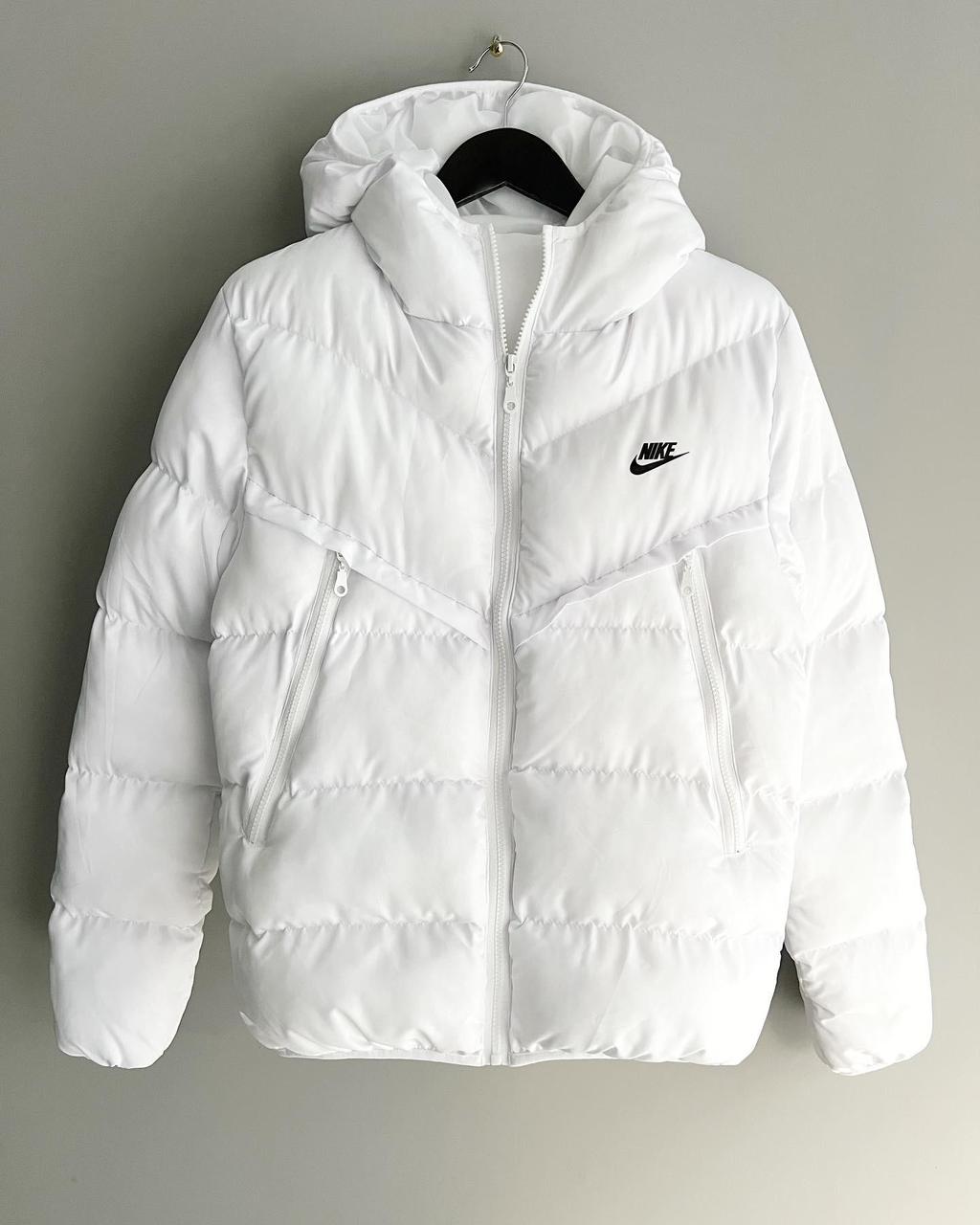 Пуховик білий чоловіча зимова куртка найк N3 - white Denwer P